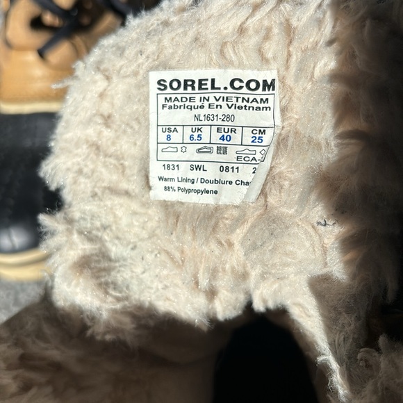 SOREL tan black tivoli suede winter boots in women’s size 8 - Picture 9 of 9